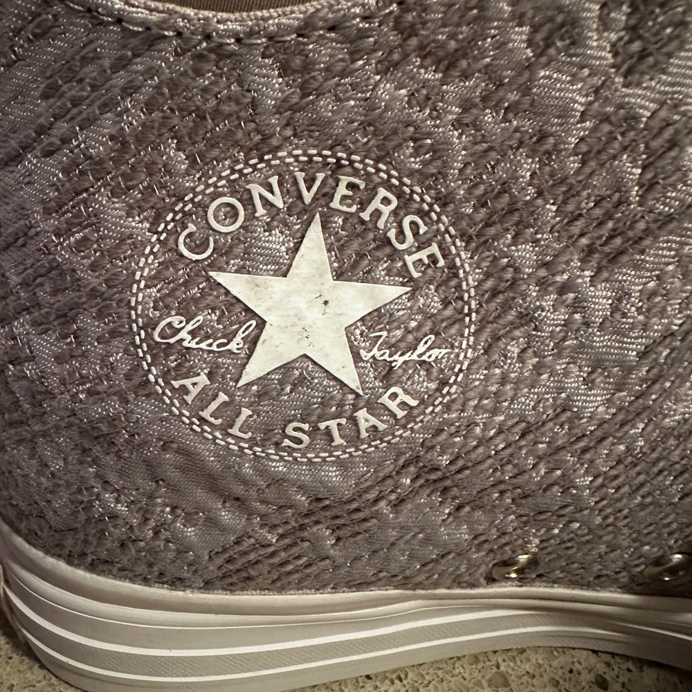 Converse Chuck Taylor Gray Patterned High-Top Sne… - image 8